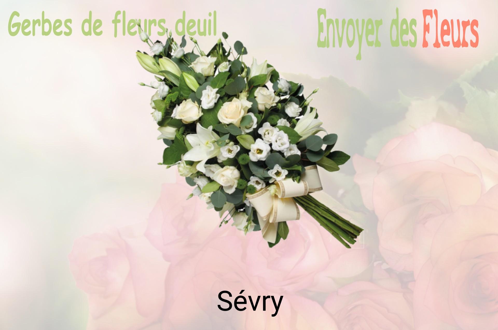 Gerbe de fleurs de deuil livrée à Sévry